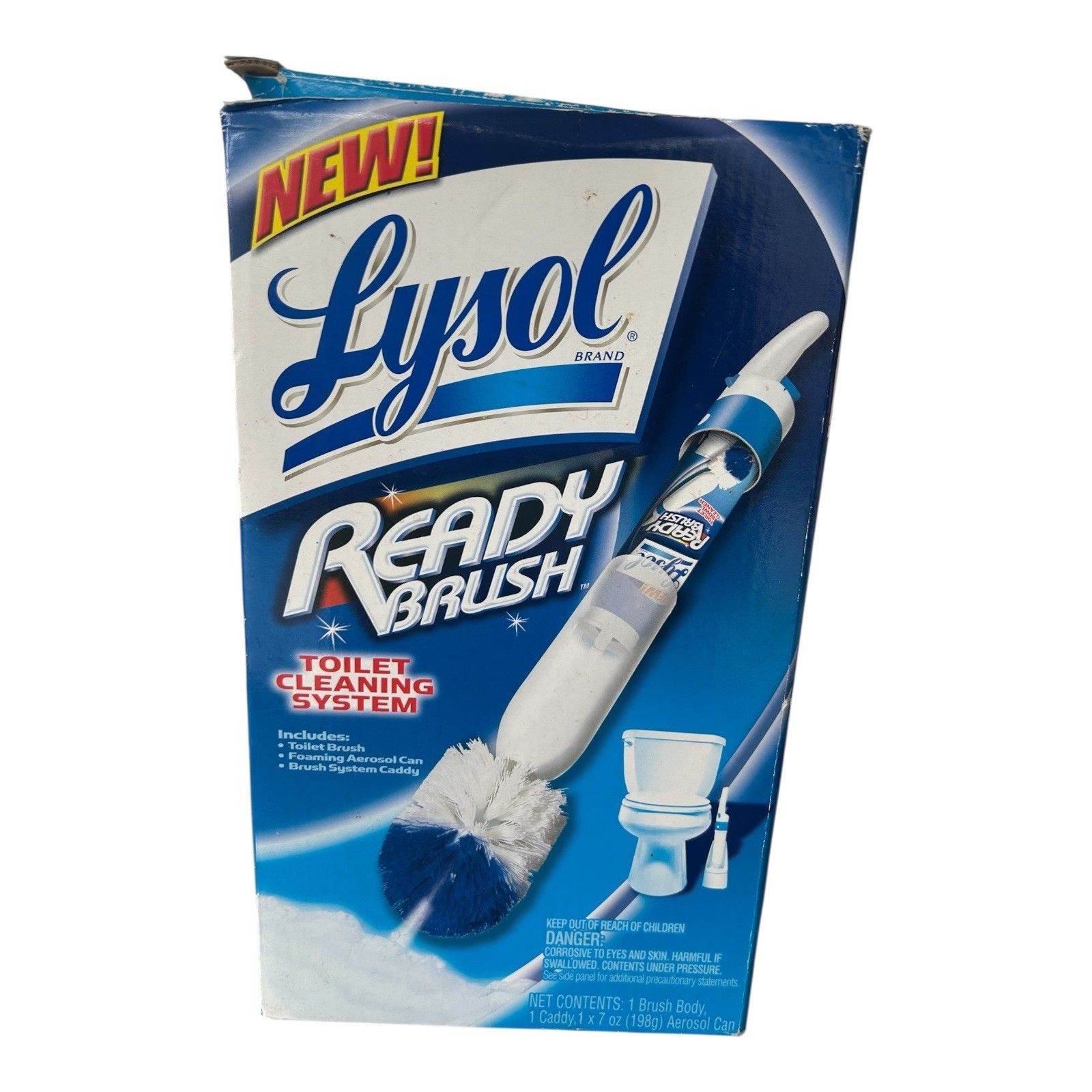 New Lysol Ready Brush Toilet Cleaning System Open Box Complete Brush Caddy NOS
