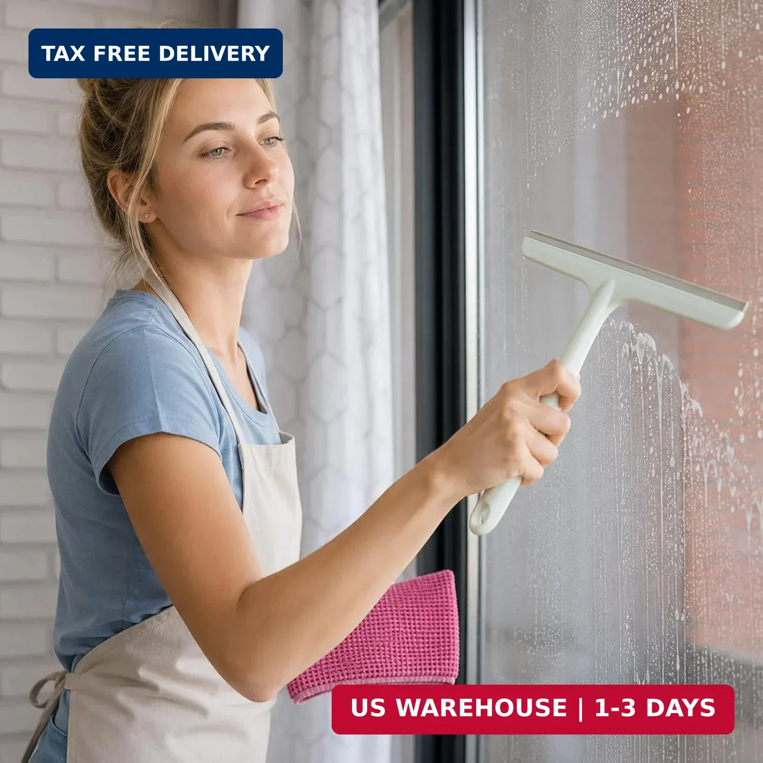 3 Pcs Shower Squeegee for Glass Doors, Car Window Squeegee, Streak-Free Mirror C