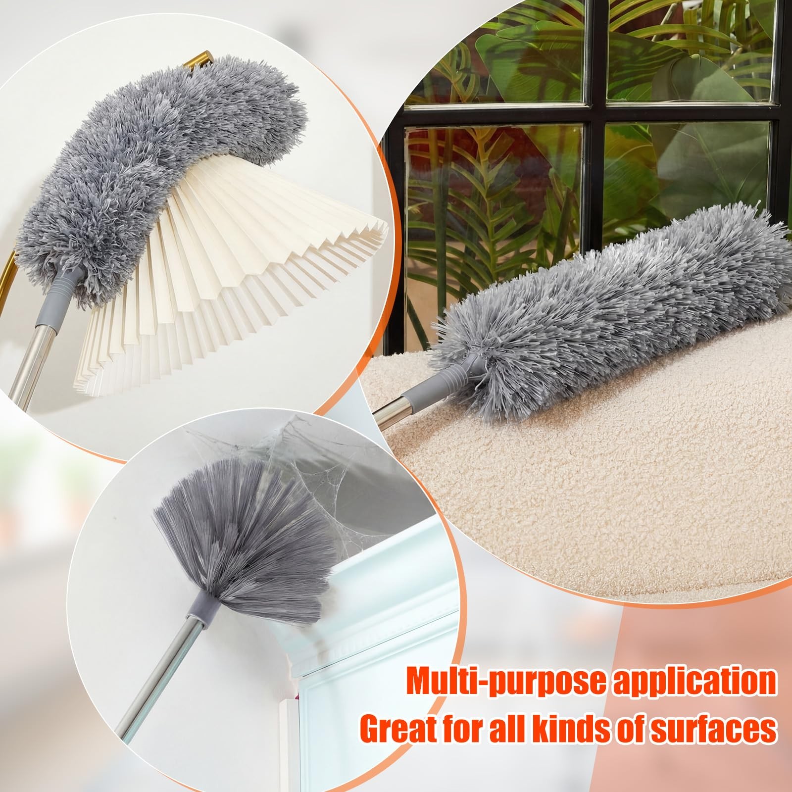 30 Feet High Reach Duster Kit with 2-24 ft Extension Pole High Ceiling Dustin…