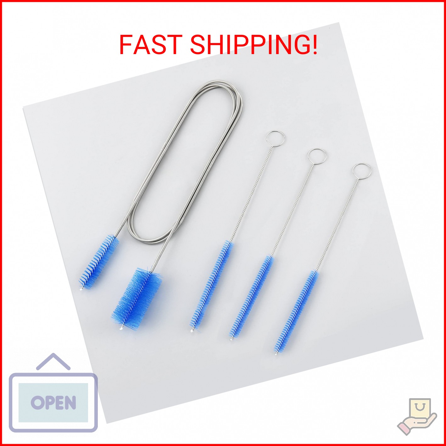 Ajiaguo Flexible Drain Brush Cleaner Kit – 5ft Long Elastic Double Head Nylon Cl