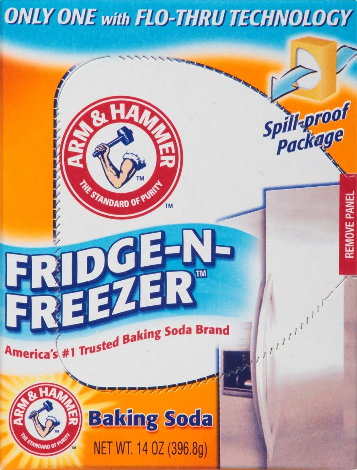 Baking Soda Fridge-n-Freezer Odor Absorber, Orange 14 oz, Pack of 12