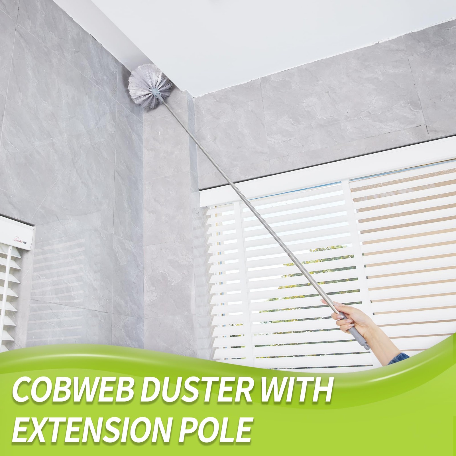 Cobweb Duster with Extension Pole, Spider Web Brush & Ceiling Cleaning Kit, 1…