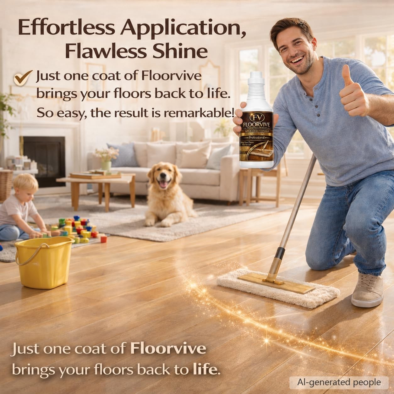 Wood Floor Restorer & Polish for Hardwood Floors, High Solid Floor Shine Rest…