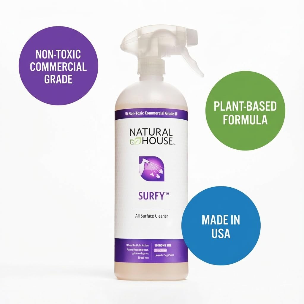 Natural House Surfy – Plant-Based Enzyme All-Purpose Cleaner Spray – Multi-Su…