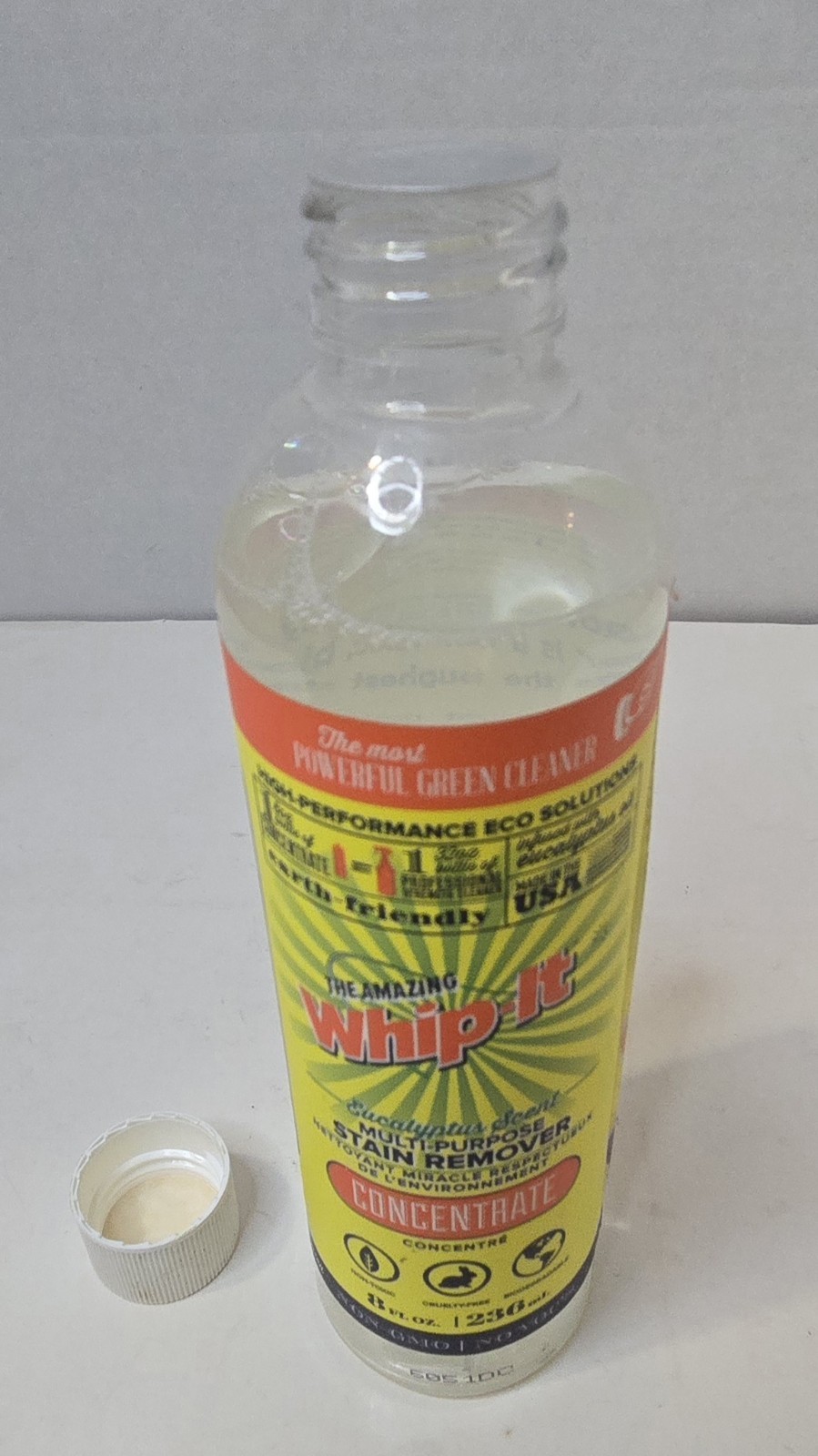 The Amazing Whip It Eucalyptus Scent Multi Purpose Concentrate Stain Remover 8oz
