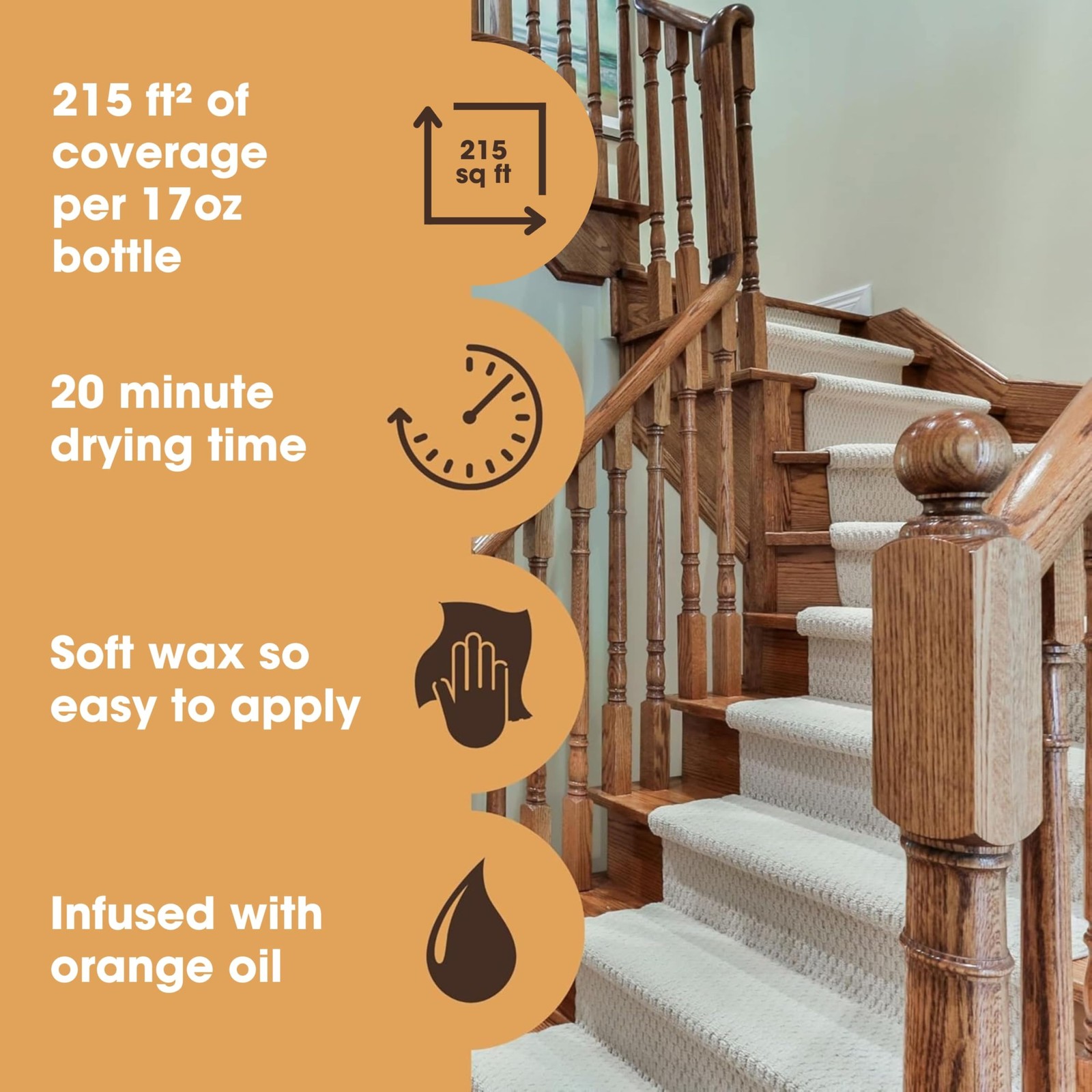 Wood Wax & Polish – Natural Beeswax & Orange Oil Wood Conditioner – Restores …