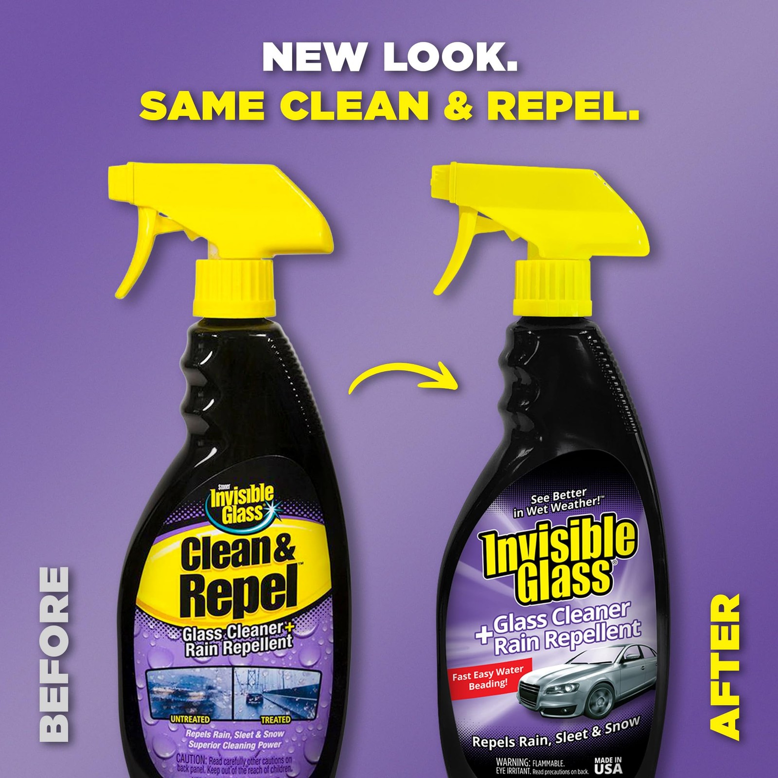 92184 Glass Cleaner + Rain Repellent 2-in-1 Windshield and Window Spray, Clea…