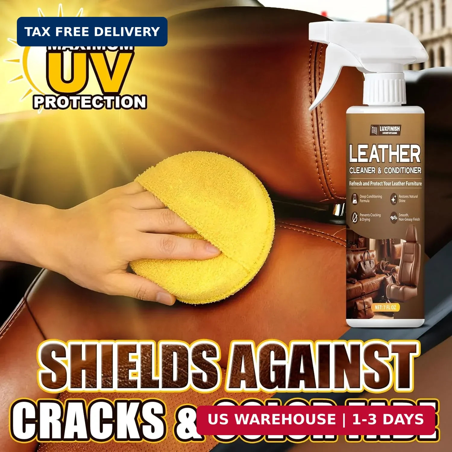 Leather Cleaner and Conditioner with UV Protectants, a Non-Toxic Formula to Help