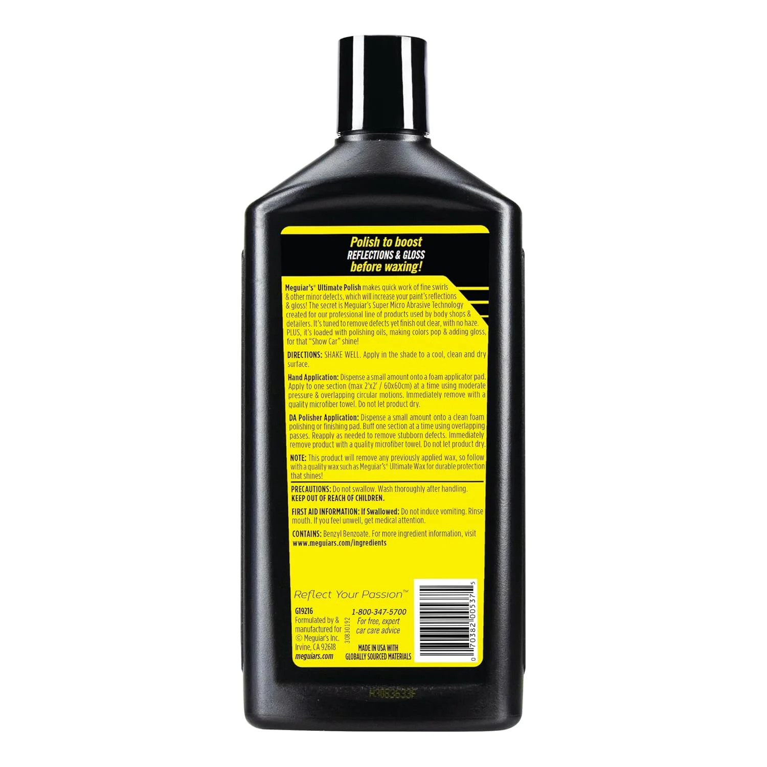 Meguiar’s Ultimate Polish – High-Gloss Polish for a Show Car Shine – Permanently