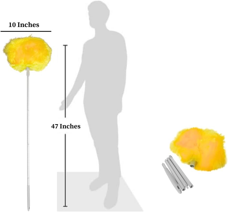 Ceiling Fan Blade Brush Cleaner – Long Extension Pole – Brush Both Sides at the