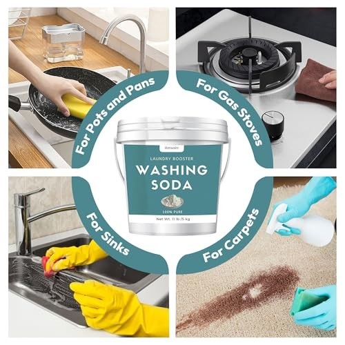 11 lb Pure Sodium Carbonate Washing Soda – Laundry & Household Cleaner, Ideal fo