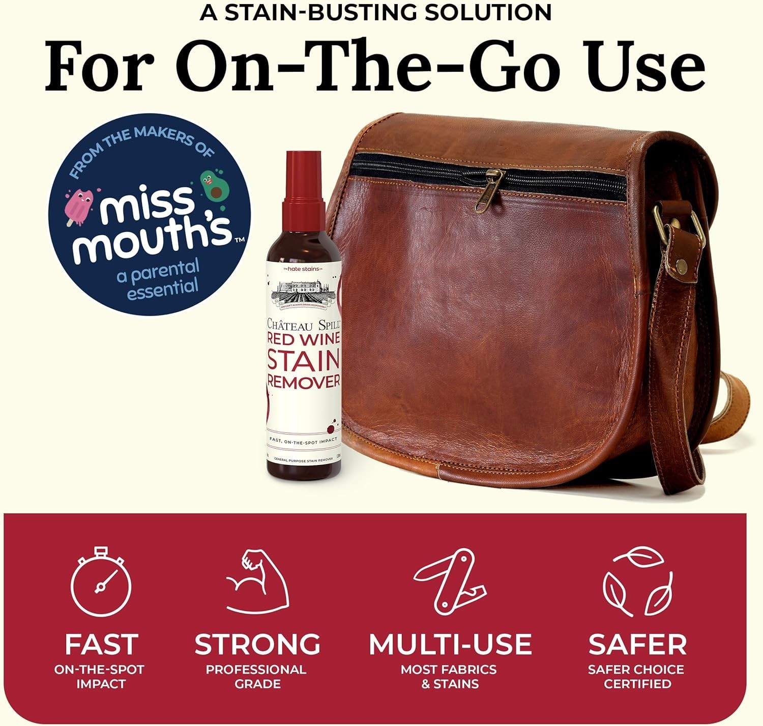 EPA Certified Fast-Acting Red Wine Stain Remover – 4 Fl Oz Portable Spray