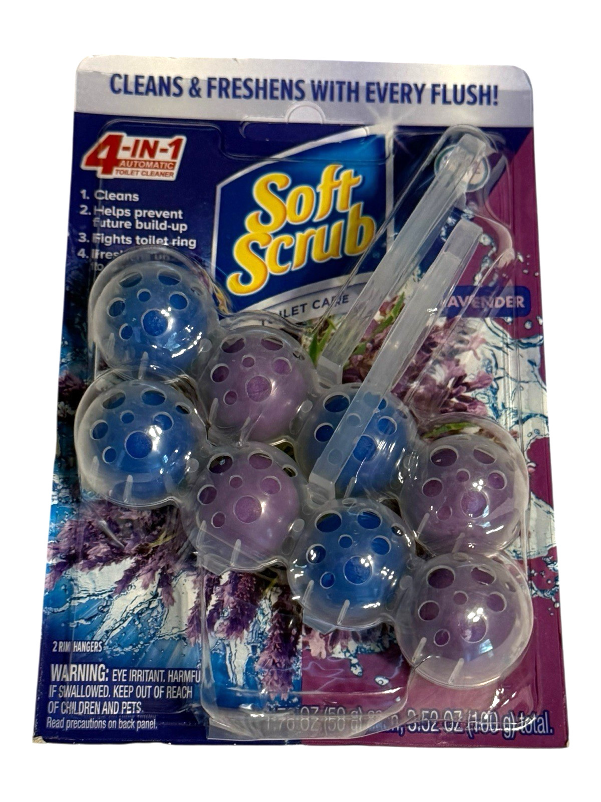 Soft Scrub Toilet Bowl Cleaner, 4-in-1 Rim Hanger, Lavender, 2 Hangers