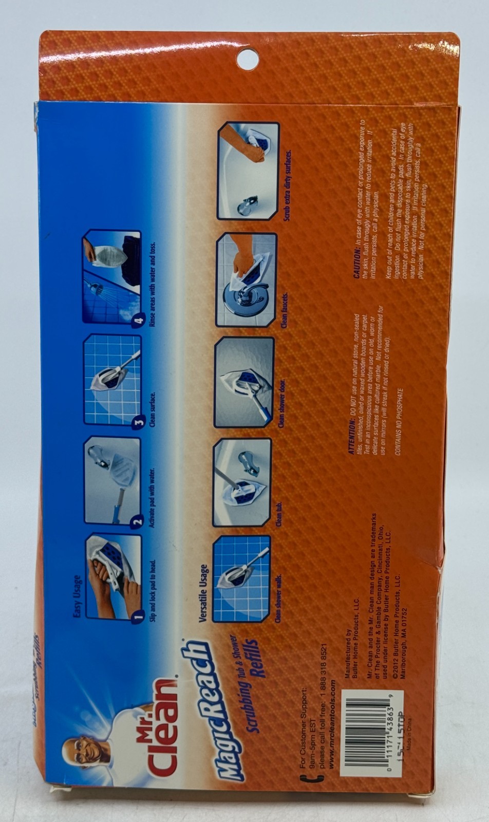 Mr. Clean Magic Reach Scrubbing Tub Shower Refills 8x Foaming Refill Pads