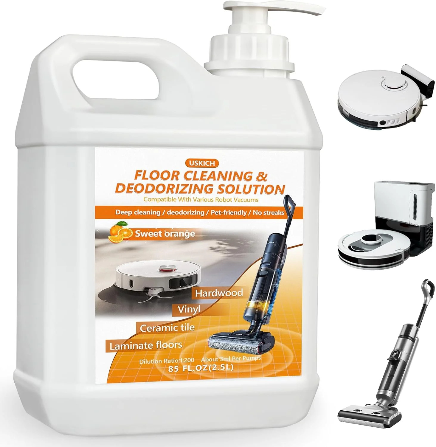 Floor Cleaning Solution- 85 FL OZ-Floor Cleaner for Mopping with Tineco,Deep Cle