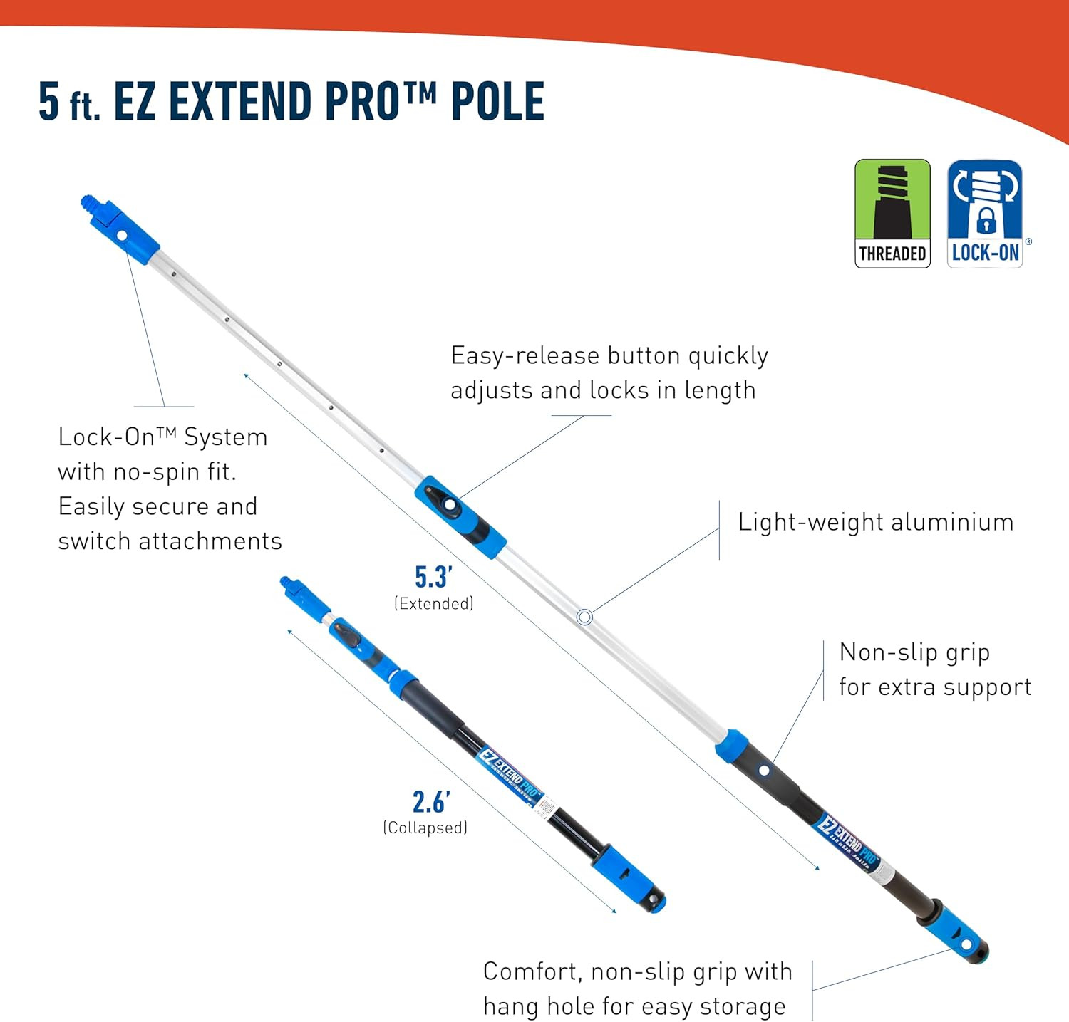 Professional Lock-On Wood & Composite Deck Brush with EZ Extend Pro Telescopic P
