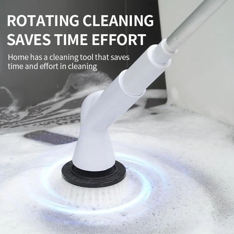 5-in-1 Electric Cleaning Brush Cordless Rotary Scrubber Kitchen Bathroom Cleaner