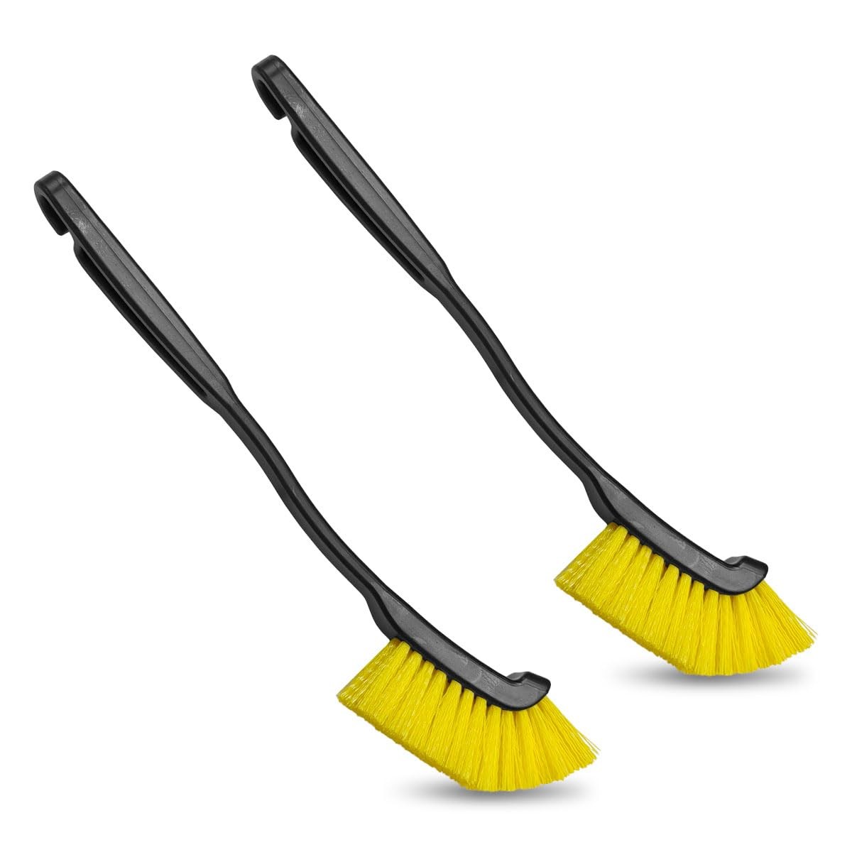 Car Wheel Cleaning Brush, 12” Hard Bristle Auto Tire Gap Scrub Brush with Lo…