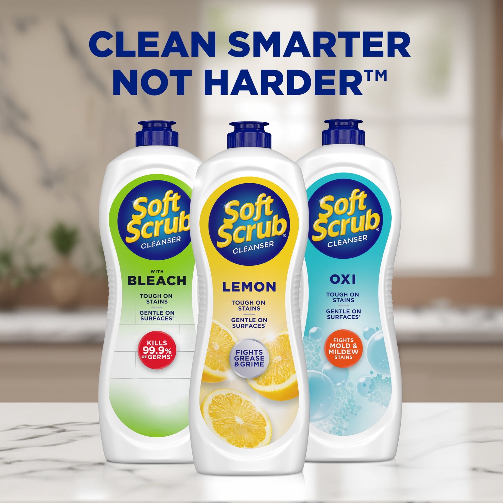 Soft Scrub All Purpose Surface Cleanser, Lemon, 24 Fluid Ounces
