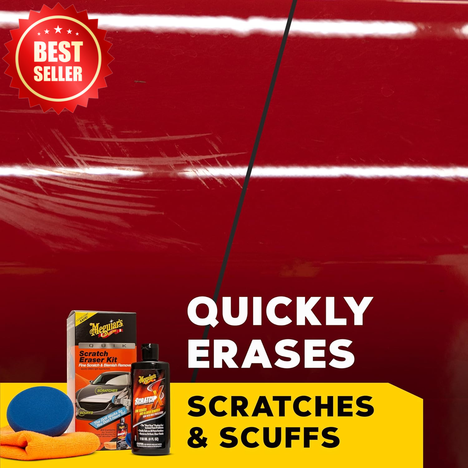 4 PC Car Scratch Remover Kit Surface Blemish Repair Drill Pad Towel US