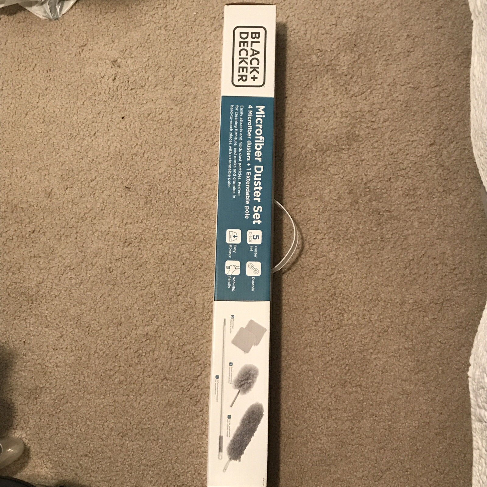 Black & Decker 5 Pc. Microfiber 100” Extendable Pole Woolly Duster Kit NIB