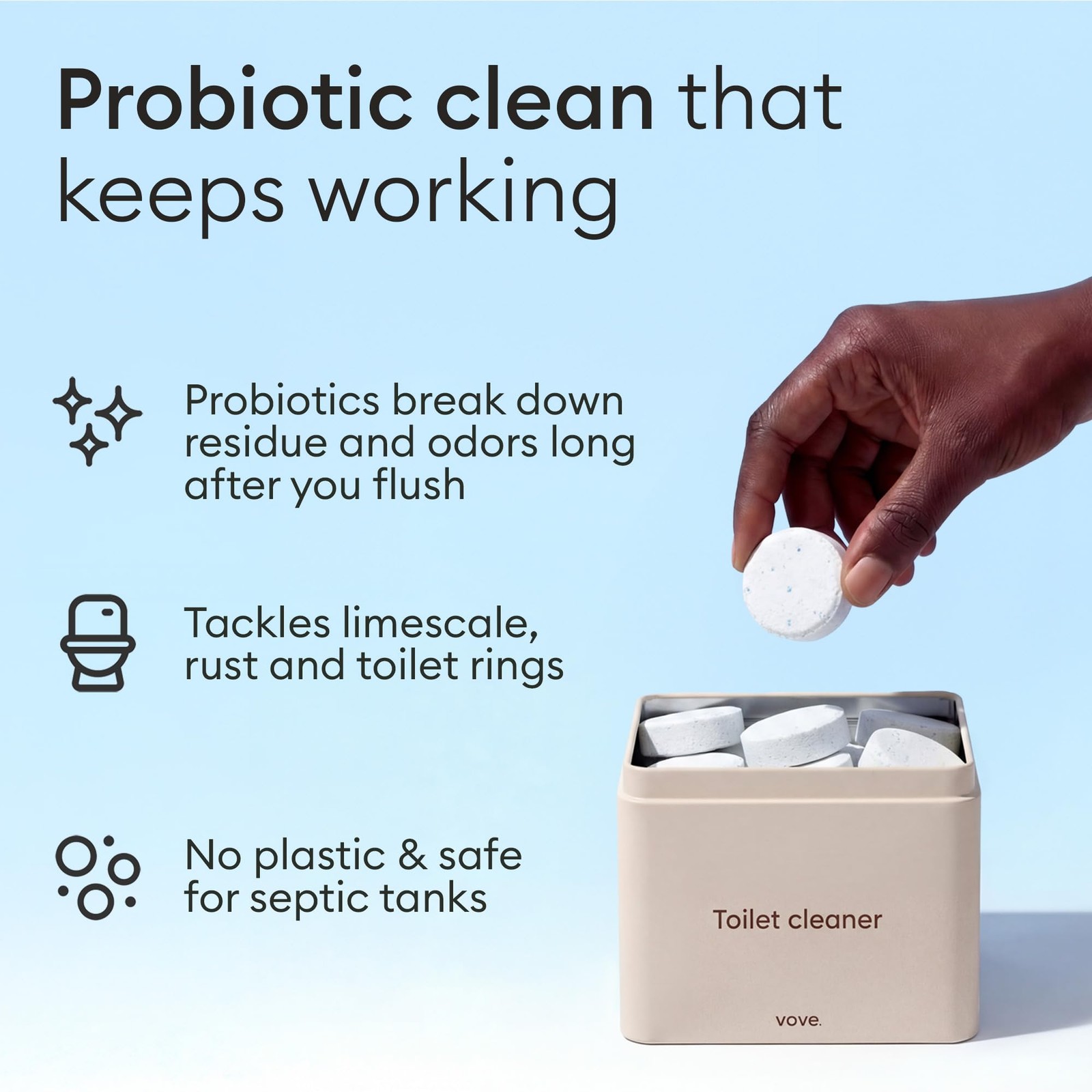 Probiotic Toilet Bowl Cleaner Tablets, 12 Count – Lime & Eucalyptus, Citric A…