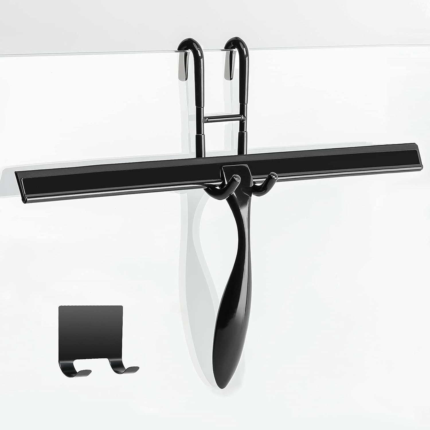 10-Inch Shower Squeegee Set Includes Shower Door Hook & Adhesive Hook Squeegee
