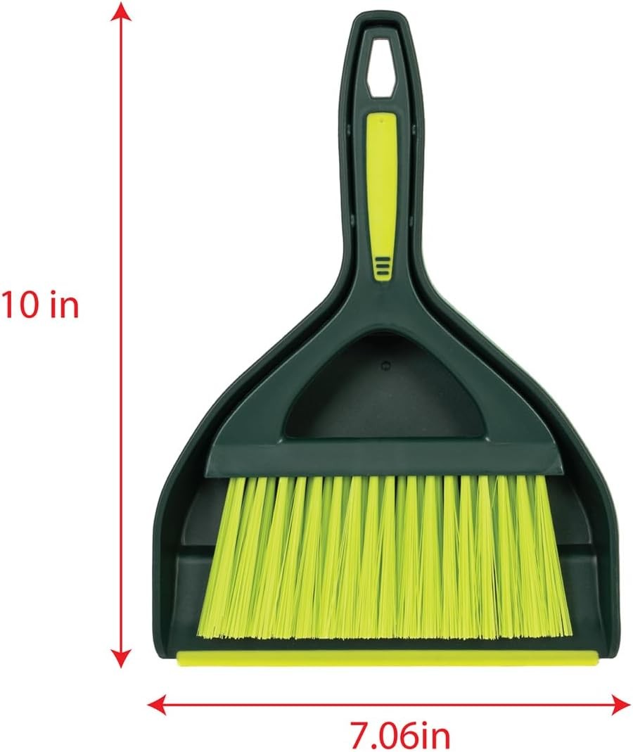 Mini Dustpan and Brush Set | Nesting Snap-On Design | Portable,