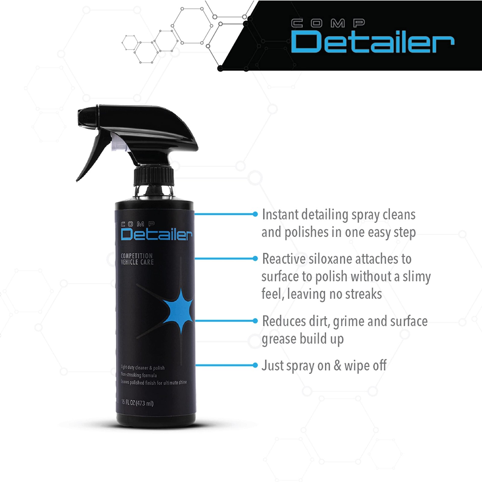 16 OZ Competition Detailer Spray Instant Car Shine Polish Dirt Resistant