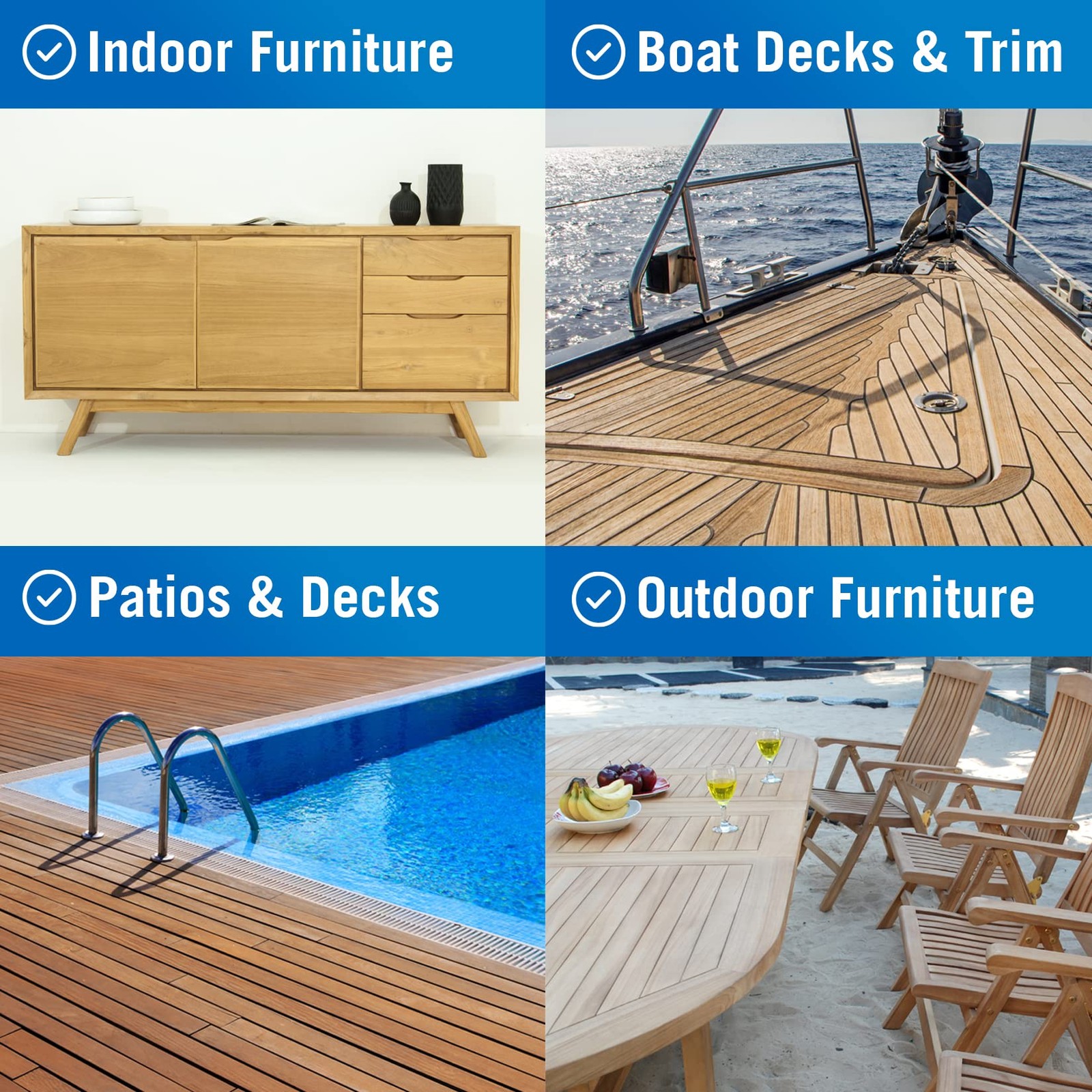 Better Boat Teak Cleaner and Brightener for Wood, Prepares for Teak Oil or Se…