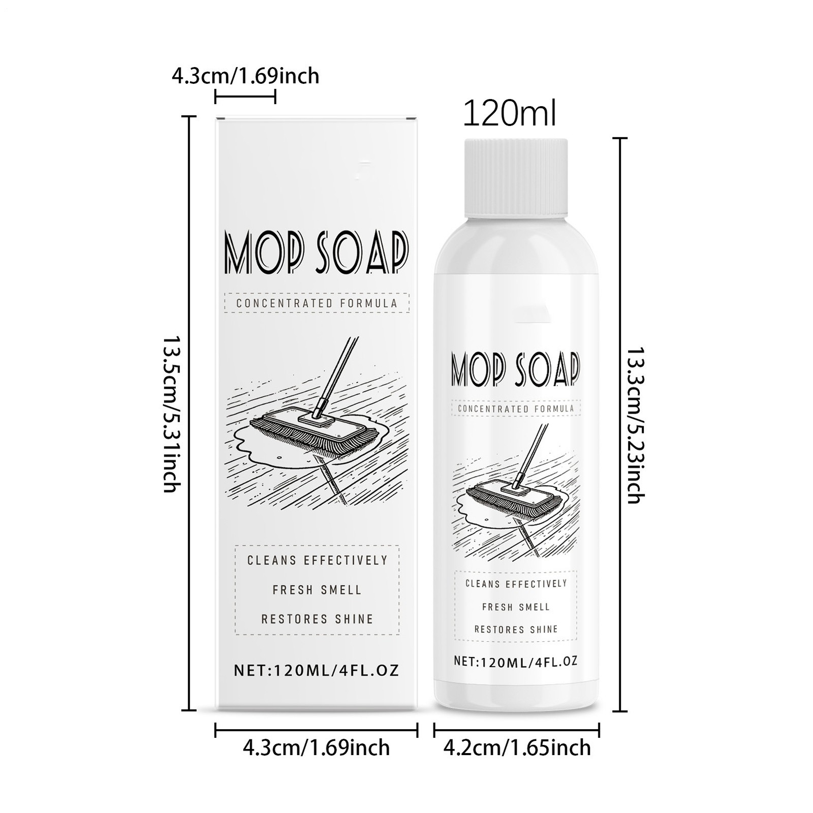 Highly Scented Mop Soap (Concentrated Formula) 120ml Household Mop Cleaning