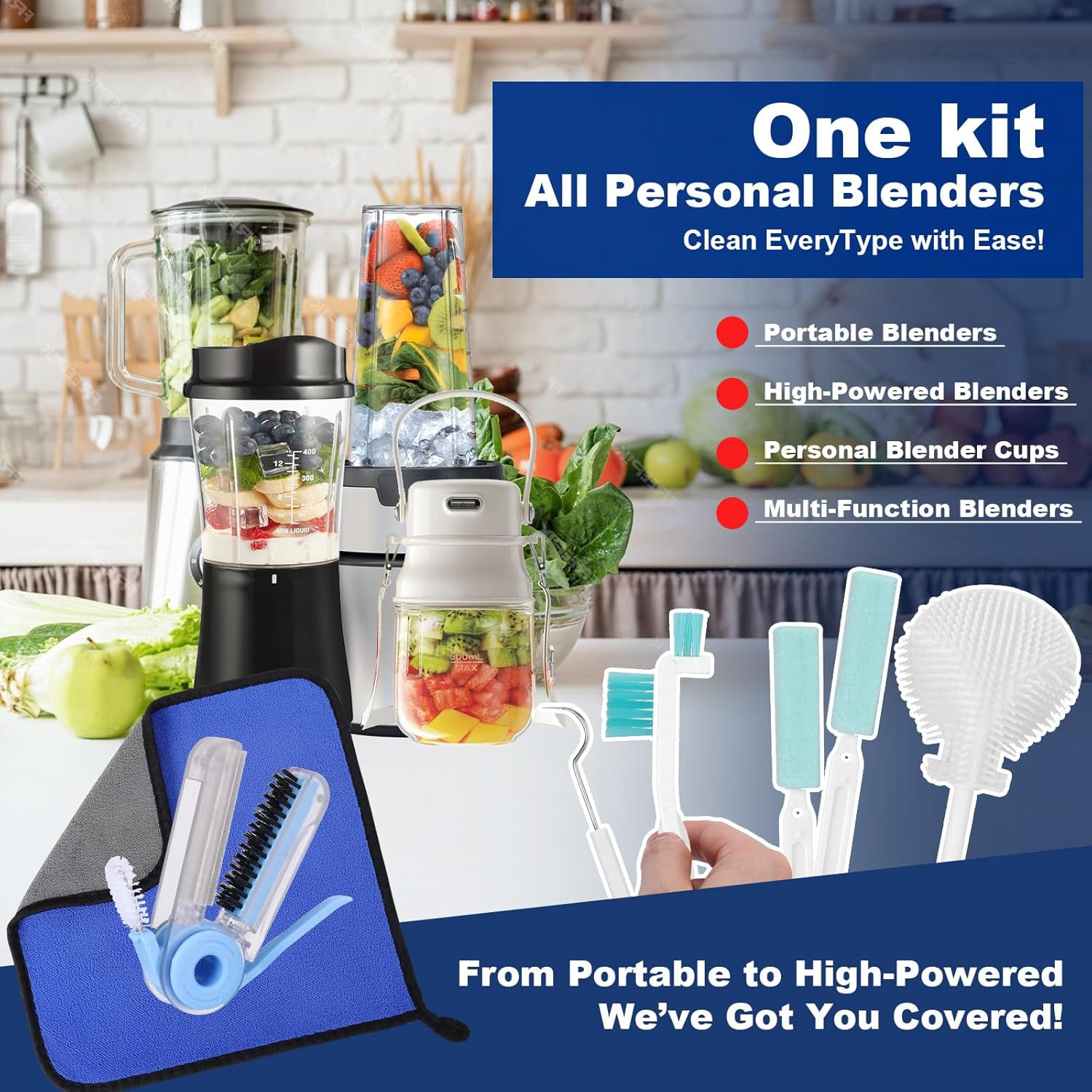 XANGNIER 7 Pcs Personal Blender Cleaning Brush Set for Portable/Smoothie/Small