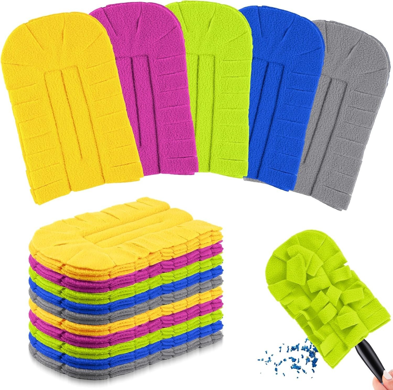 12 Pcs Duster Refill Reusable Fleece Duster Refills Feather Flat Dusters Multi