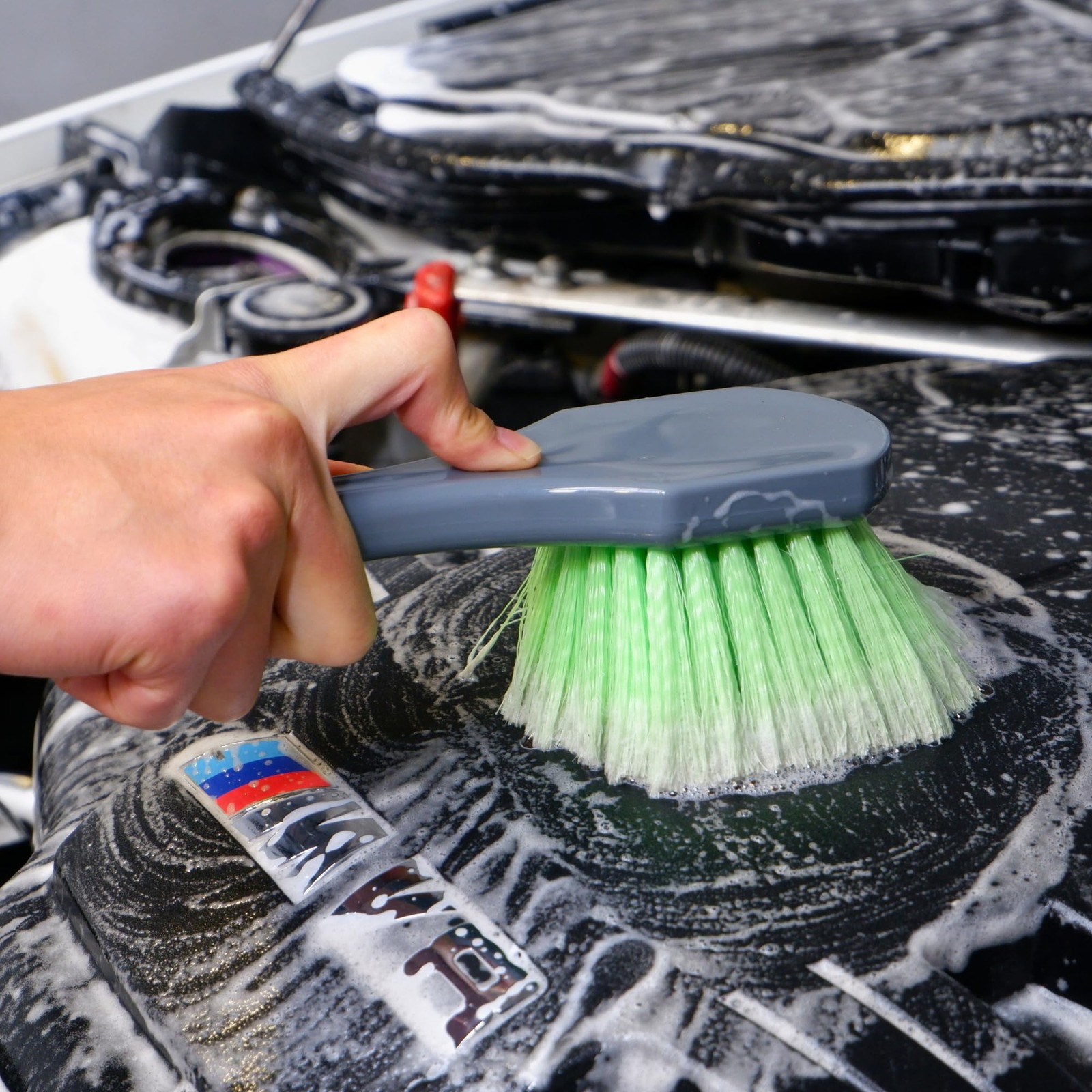 7PACK Car Engine Bay Details Cleaning Kit, Soft-bristled Engine Surface Brush…