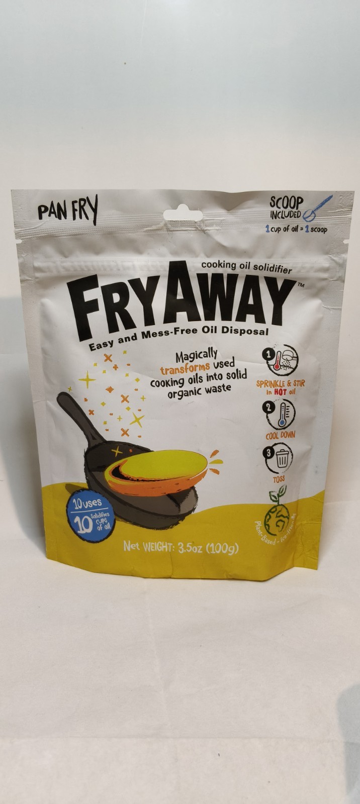 FryAway Cooking Oil Solidifier Powder 3.5 Oz, 100% Plant Based Sealed!!! New!!!