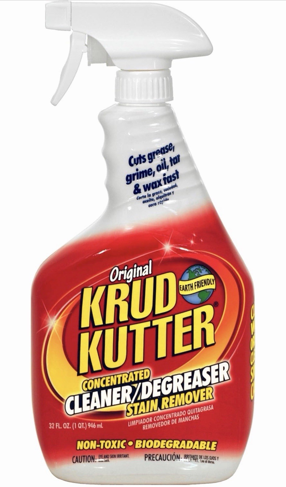 Krud Kutter KK32 Cleaner Degreaser Stain Remover 32 oz Spray – Pack of 2