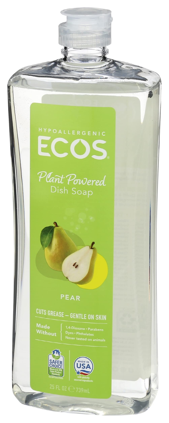 ECOS Dishmate Dish Soap 25 Fl Oz Vegan Hypoallergenic Plant Powered Cleaning