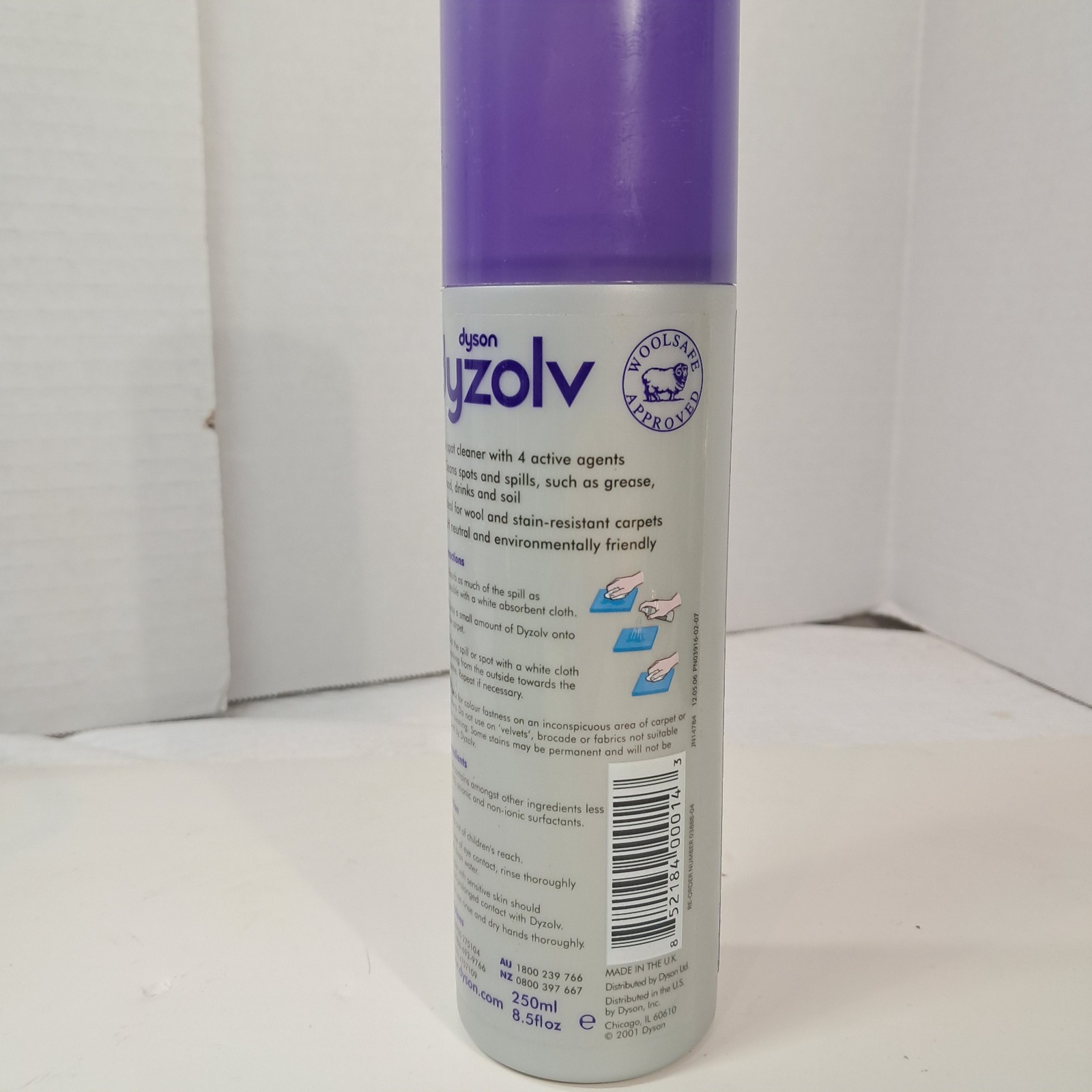 NEW Dyson Dyzolv Spot Cleaner for Carpets & Rugs 4 Active Agents 8.5 oz genuine