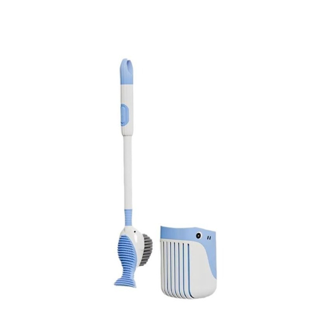 Toilet Brush with No Dead Angle Cleaning Bristles and Reliable Suction Cup Base