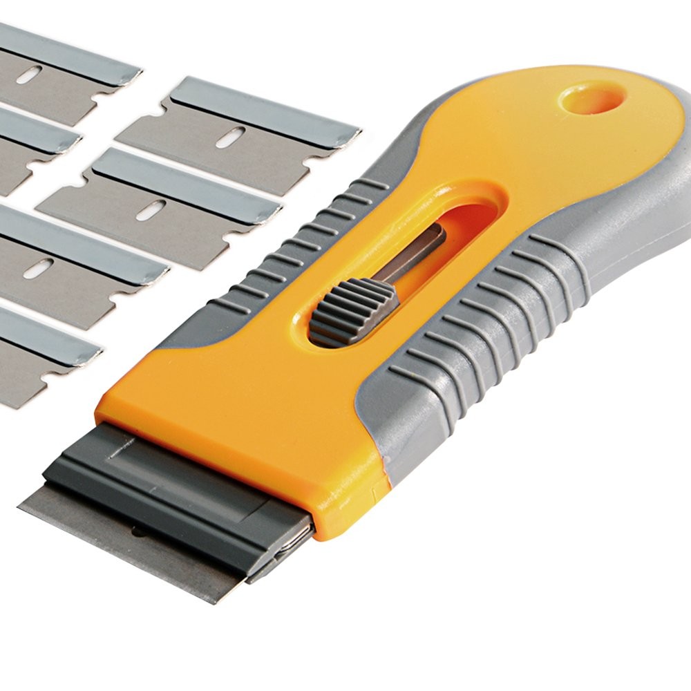 Car Sticker Remover Glass Cooktop Razor Scraper with 10pcs Replace Blades for…