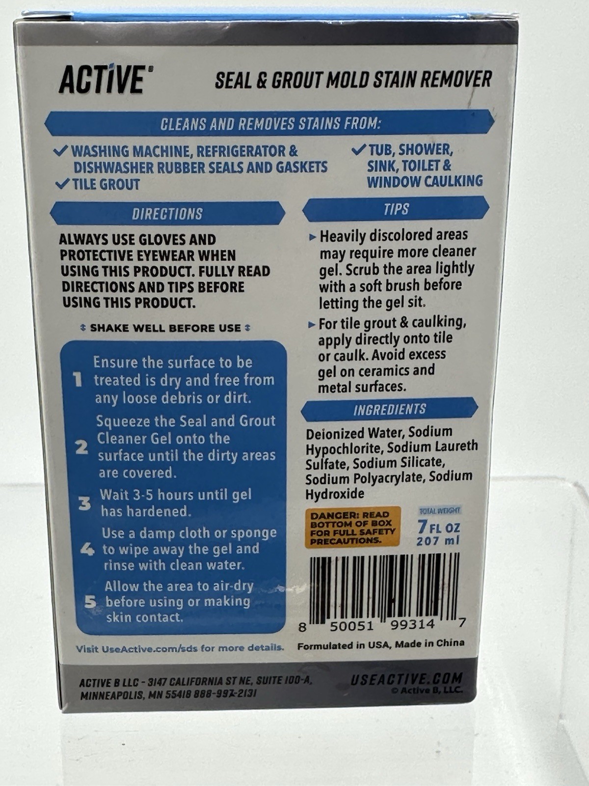 (3 PACK SET) Active Seal & Grout Mold Stain Remover, 7fl oz