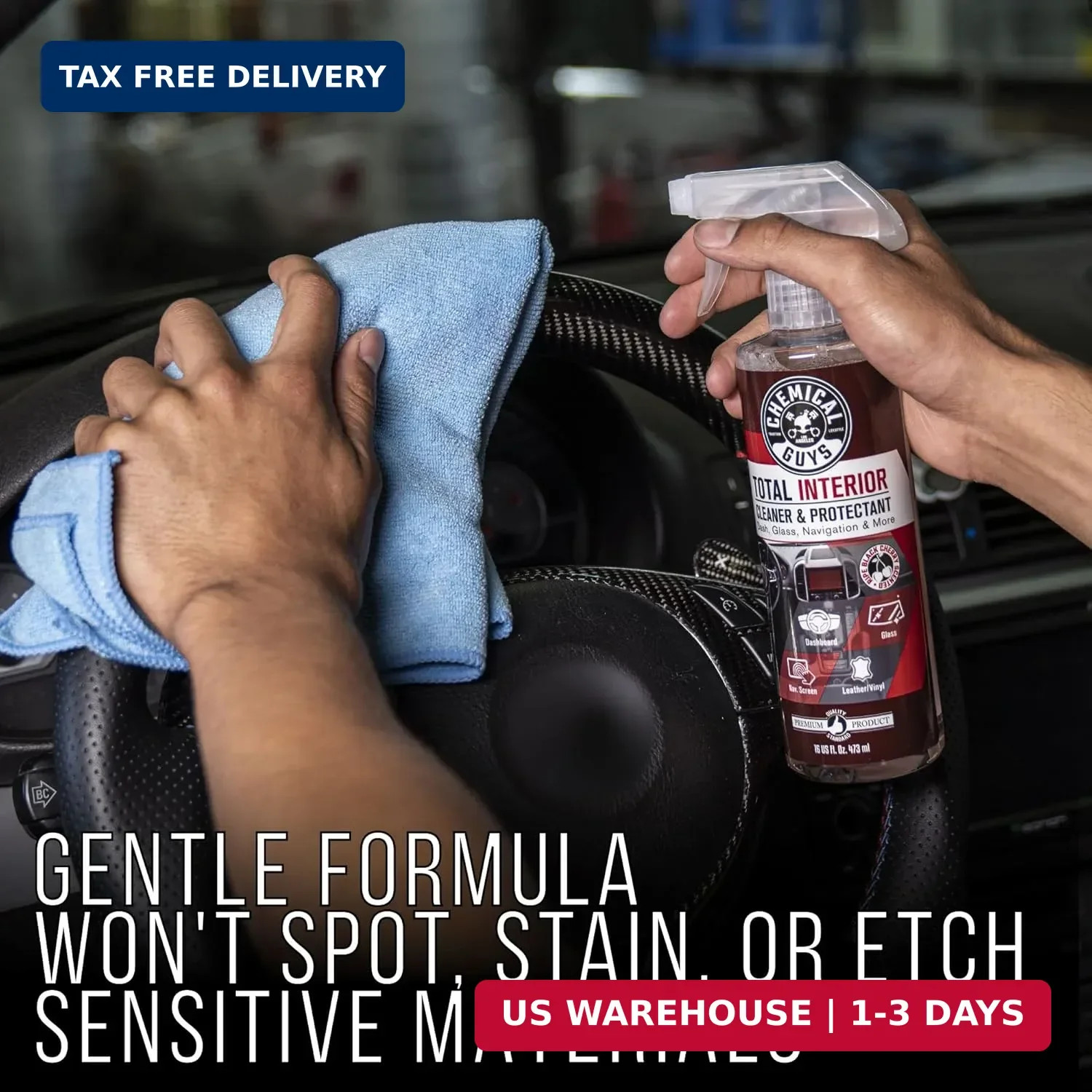 Chemical Guys, Total Interior Cleaner & Protectant, Black Cherry, 16 oz | Cleans