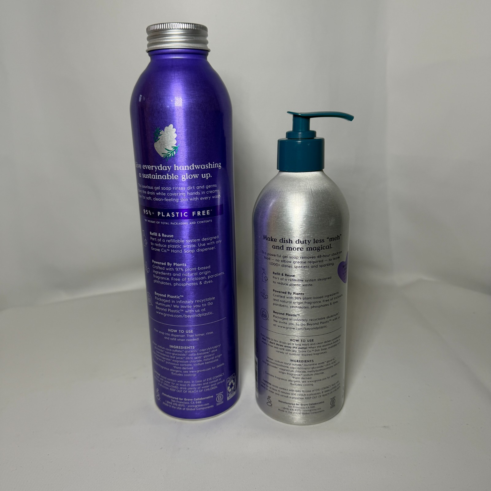 Grove Co. Hand & Dish Soap Refill Set 24oz 16oz Lavender Blossom & Thyme New