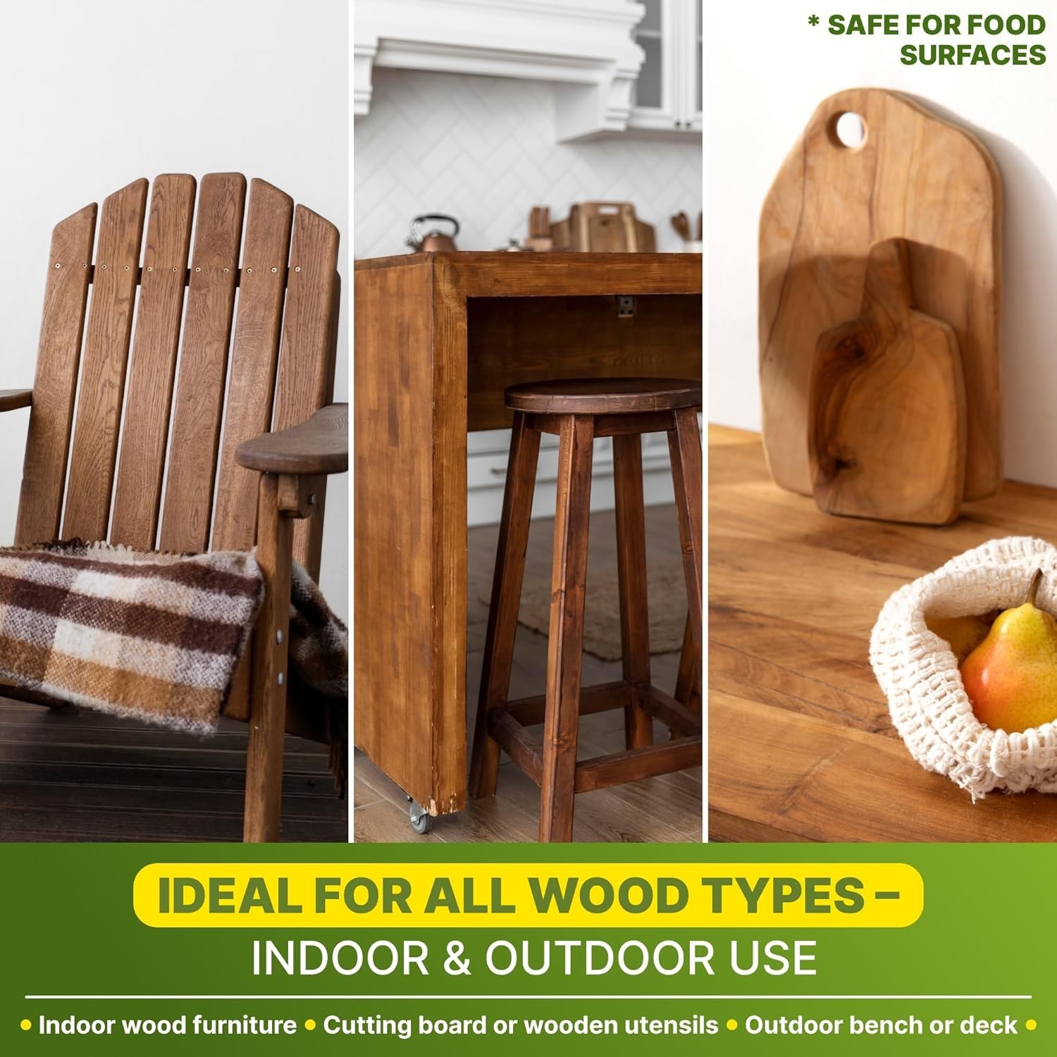 Linseed Oil for Wood 100% Pure Natural Wood Finish & Sealer for Indoor Furniture