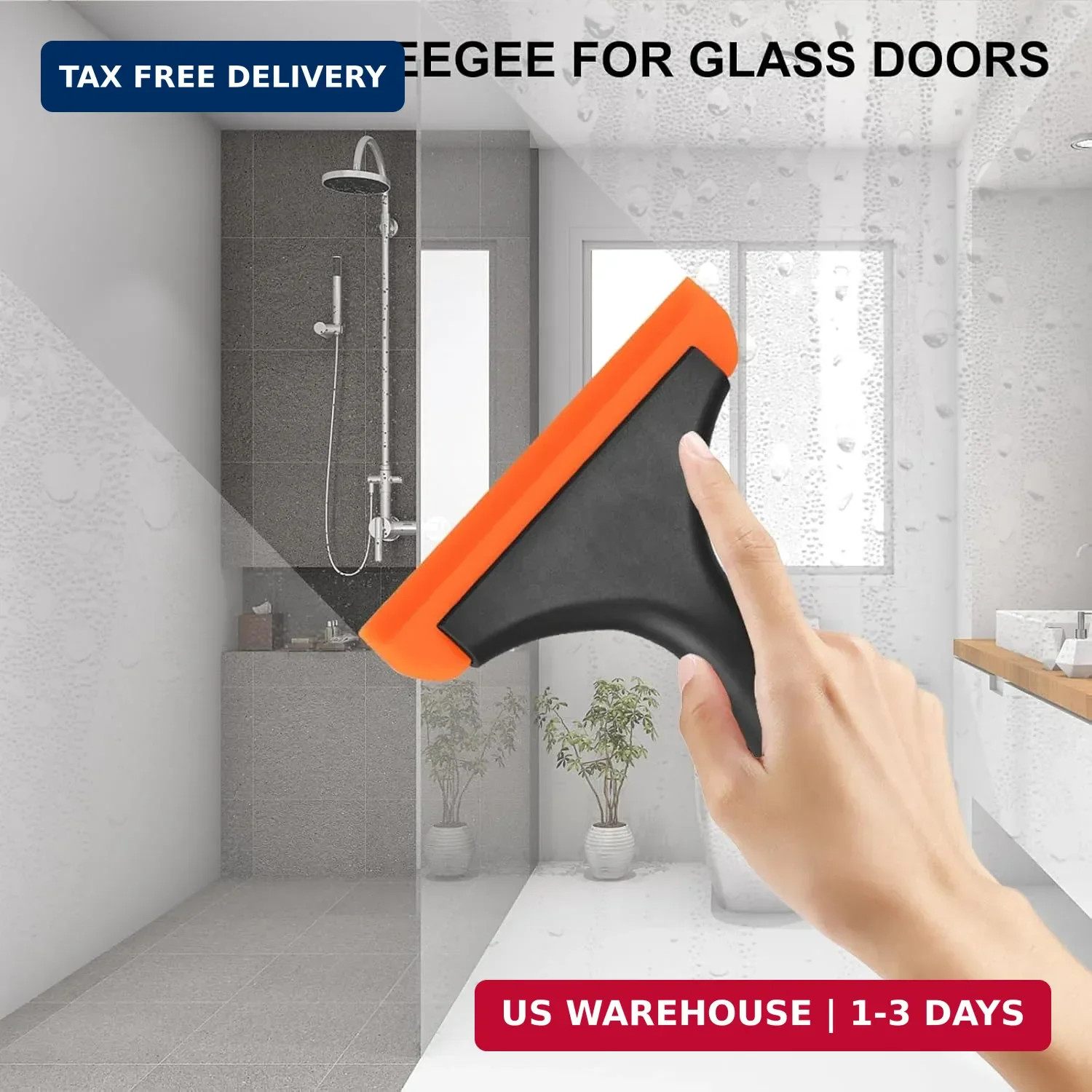 SetSail Shower Squeegee for Glass Doors, Small Squeegee for Shower Glass Door Mi