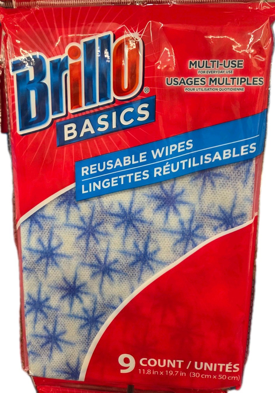 Brillo Basics Reusable Wipes LOT OF 3 PACKS Multi-Use For Everyday 9 count