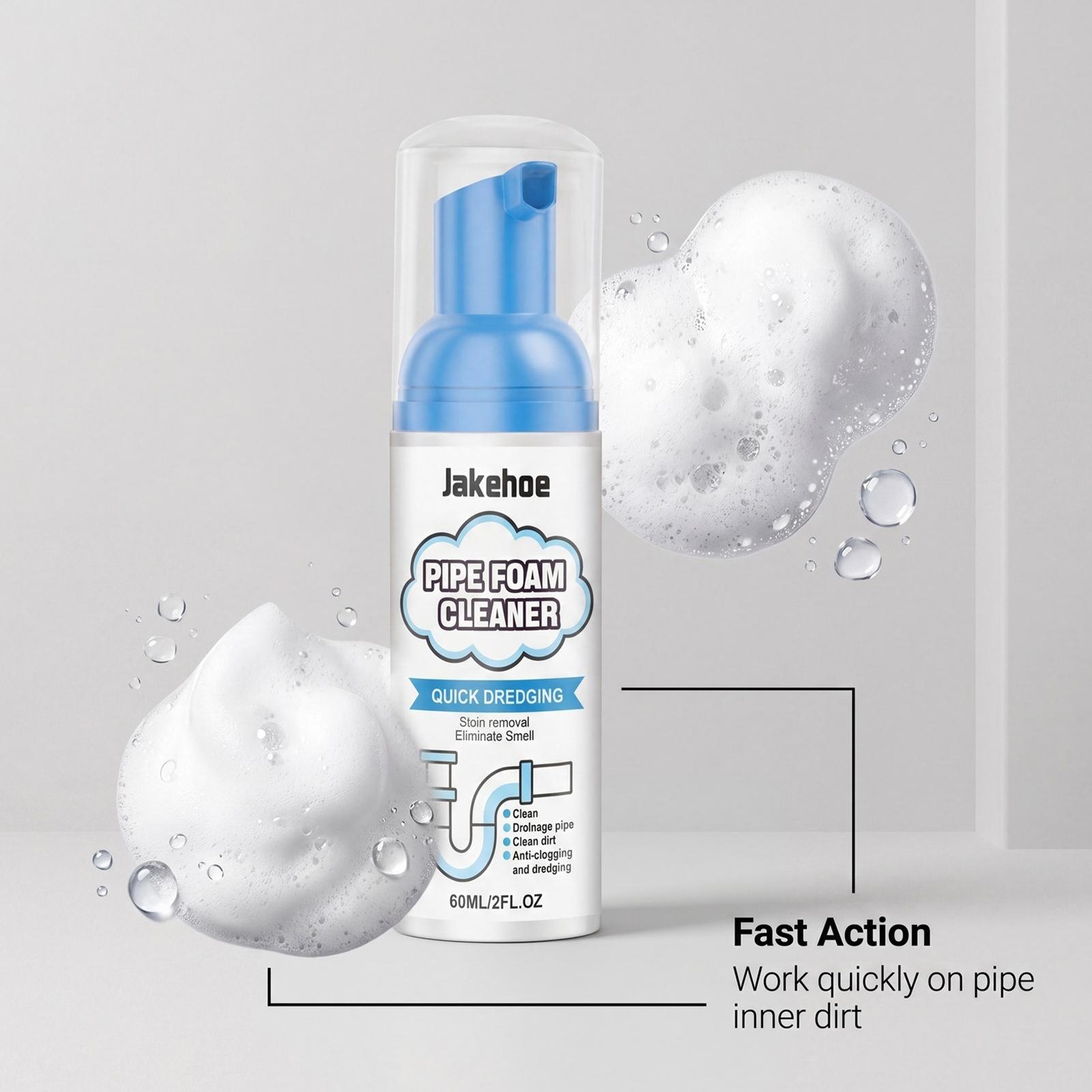 60ml Bubble Foaming Cleaner For Drain Pipe Sink Cleaning Toilet Foam Cleaner