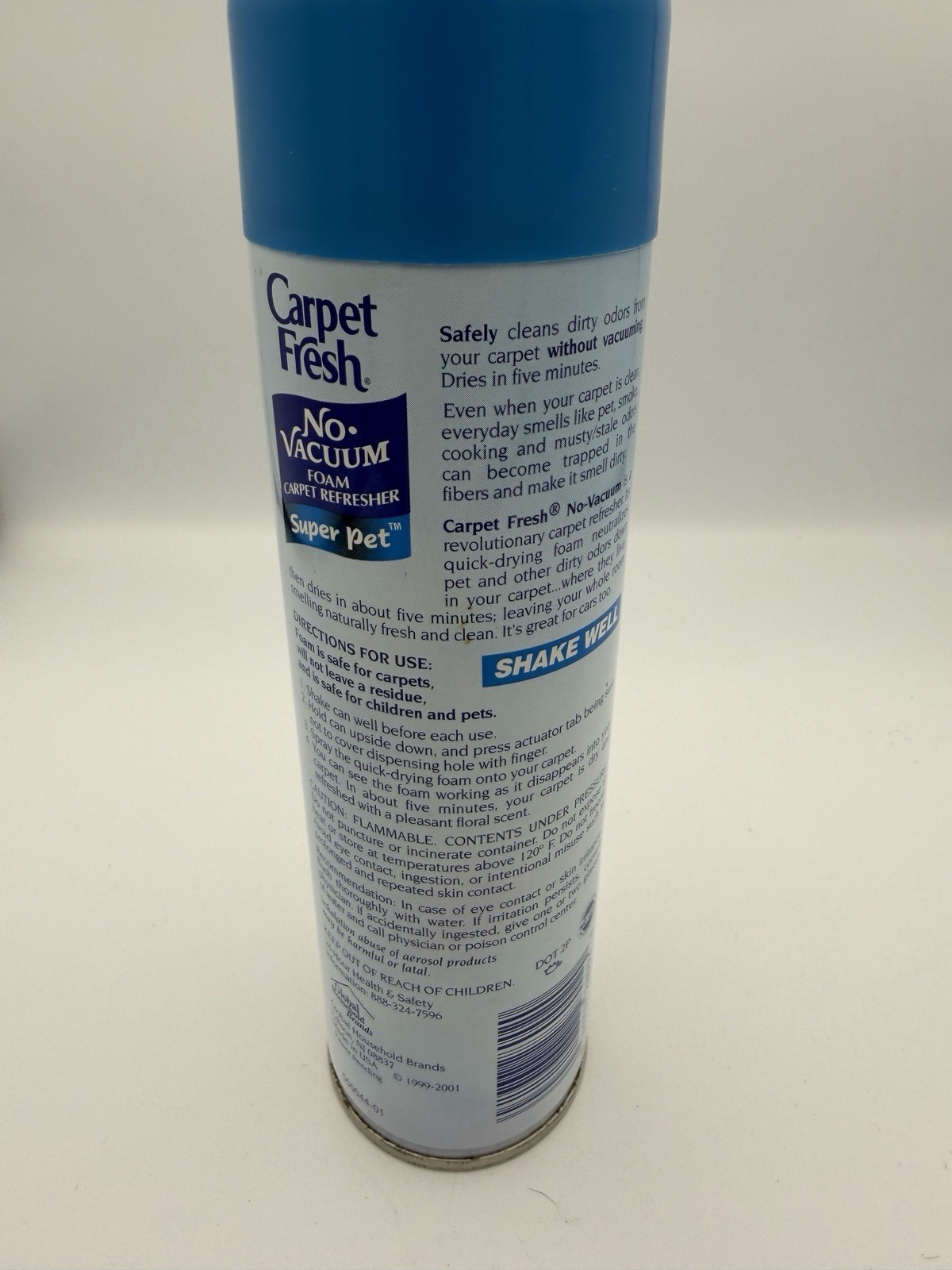 Vintage 1999 Carpet Fresh No Vacuum Foam Carpet Refresher Super Pet 10.5 oz New