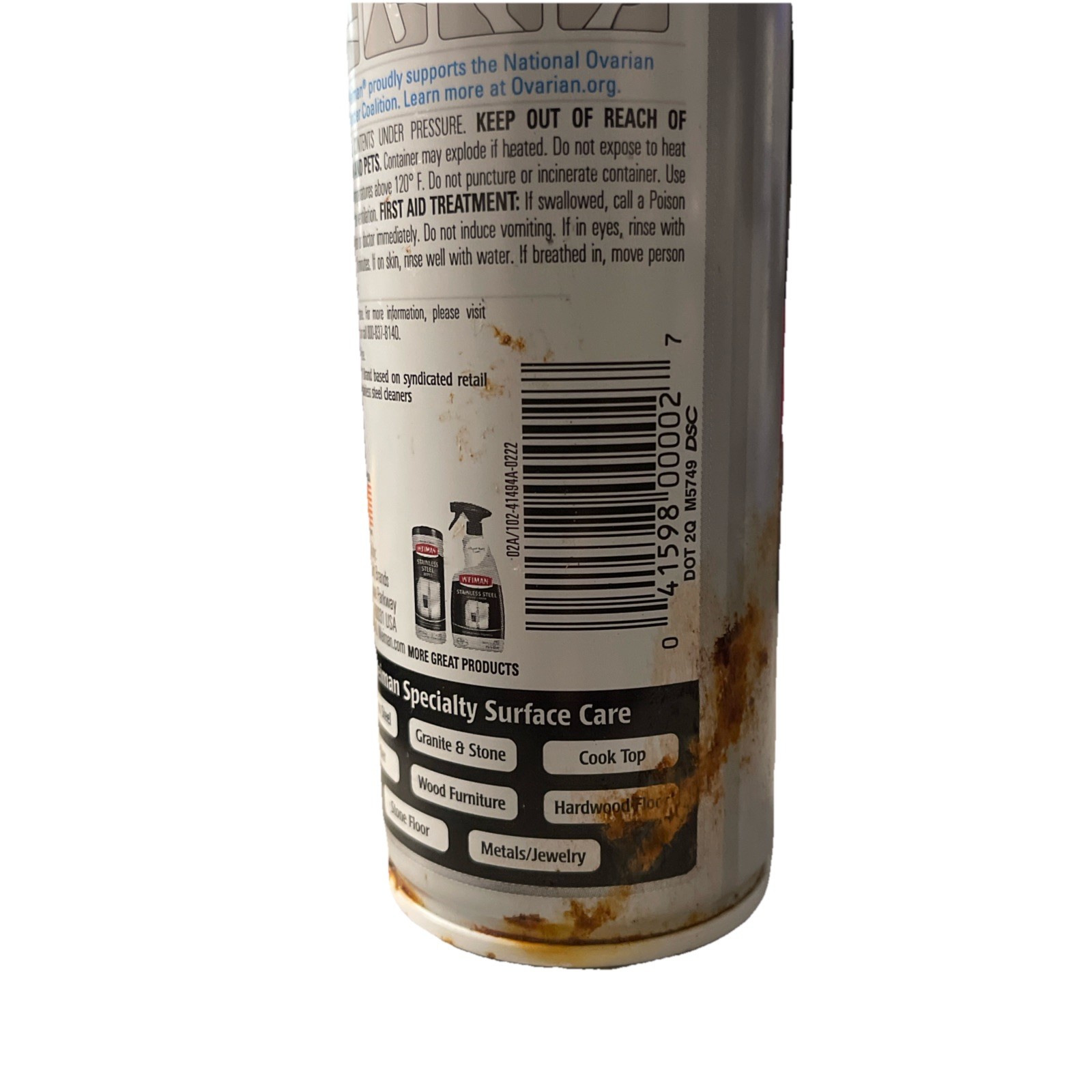 Weiman Stainless Steel Cleaner and Polish 12oz Spray Can