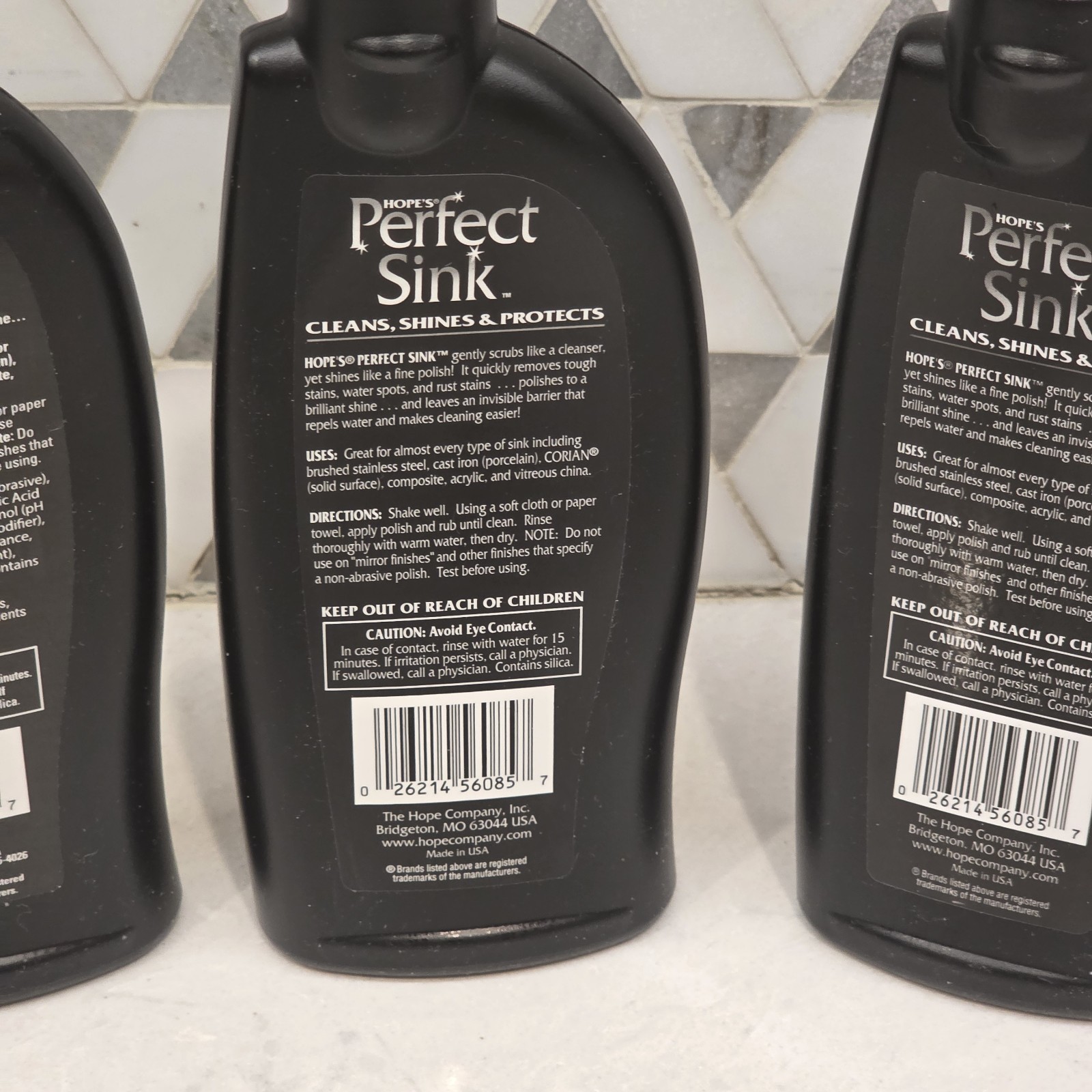 Lot Of 3 Perfect Sink Cleaner and Polish Cast Iron, Corian, Composite 8.5 Fl Oz